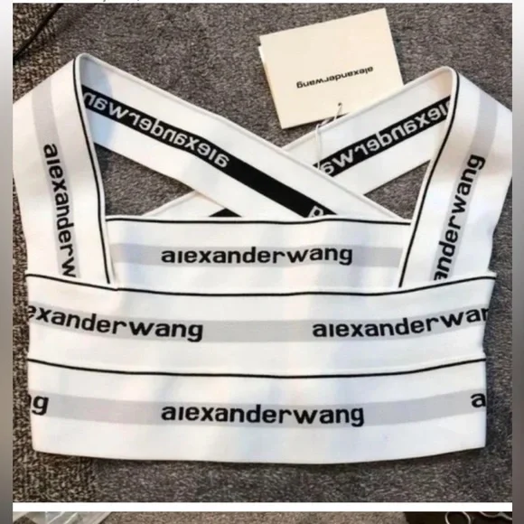 Alexander Wang Black and White Sleeveless Bustier Tank Top - Picture 2 of 3